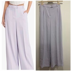 Open Edit Wide Leg Trousers Purple Calluna XS NWT High Waisted Dress Pants